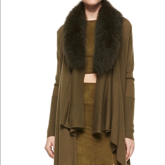 Alice and Olivia Azaria fur long cardigan - Picture 1 of 8